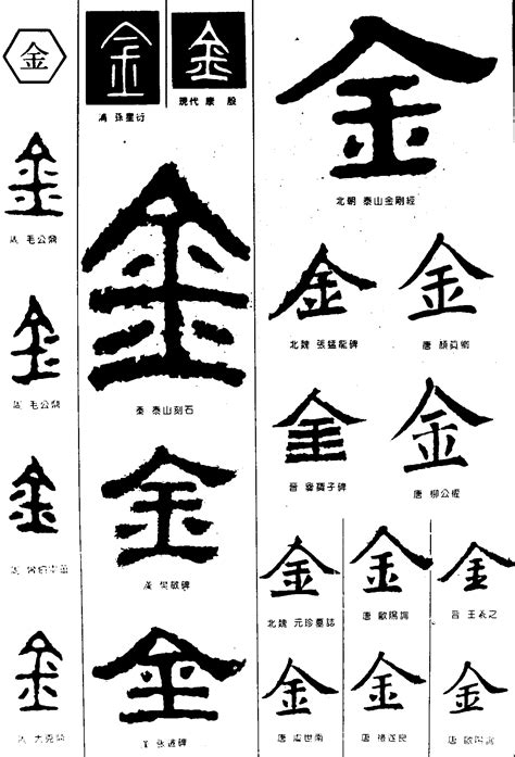 代表金的字